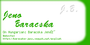 jeno baracska business card